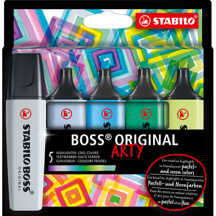 STABILO Textmarker BOSS ORIGINAL, 5er Kartonetui ARTY