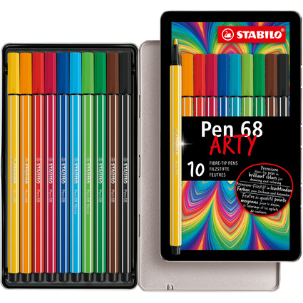 STABILO Fasermaler Pen 68, 10er Metalletui