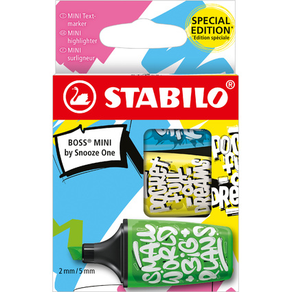 STABILO Textmarker BOSS MINI by Snooze One, 3er Etui