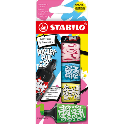 STABILO Textmarker BOSS MINI by Snooze One, 5er Etui