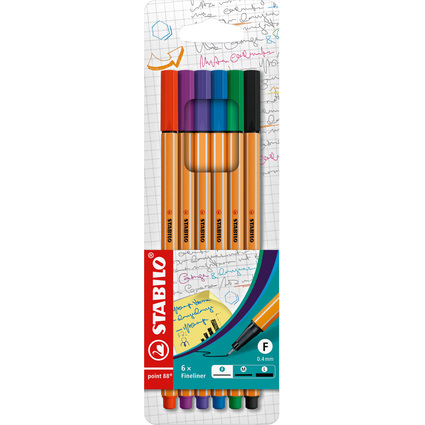 STABILO Fineliner point 88, 6er Kartonetui