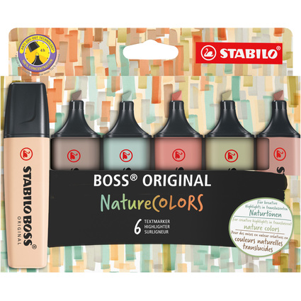 STABILO Textmarker BOSS ORIGINAL NatureCOLORS, 6er Etui