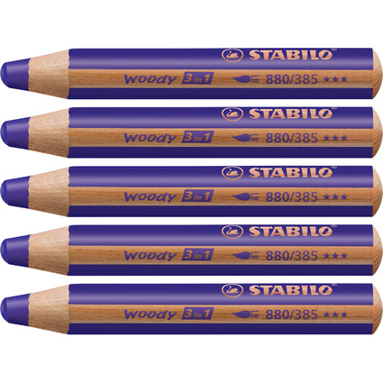 STABILO Multitalentstift woody 3 in 1, rund, violett