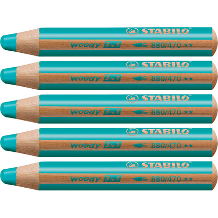 STABILO Multitalentstift woody 3 in 1, rund, trkis