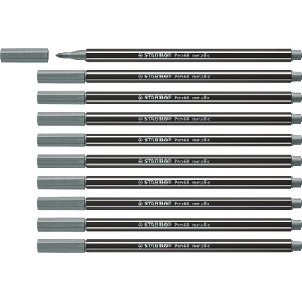 STABILO Fasermaler Pen 68 metallic, silber