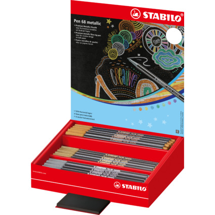 STABILO Fasermaler Pen 68 metallic, 60er Display