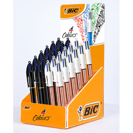 BIC Druckkugelschreiber 4 Colours, 24er Display