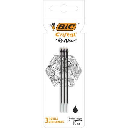 BIC Kugelschreiber-Mine Cristal RE'NEW, schwarz, S