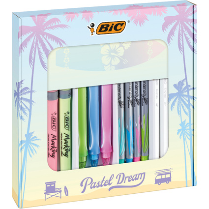 BIC Schreibset "Pastel Dream Kit" mit Notizbuch, 16-teilig