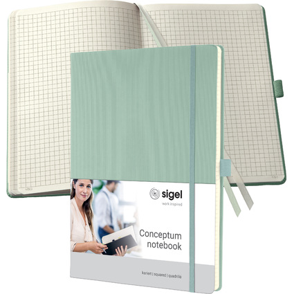 sigel Notizbuch Conceptum, DIN A4, kariert, mintgrn