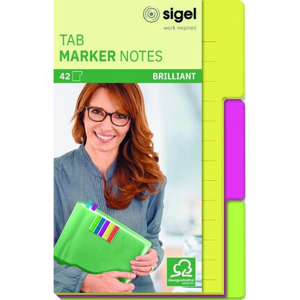 sigel Haftmarker Tab Marker Notes, aus Papier, 42 Blatt