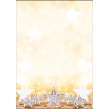 sigel Weihnachts-Motiv-Papier "Glitter Stars", A4, 90 g/qm