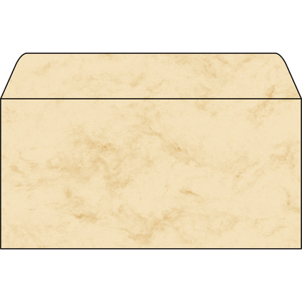 sigel Umschlag, DIN lang, 90 g/qm, gummiert, Marmor beige