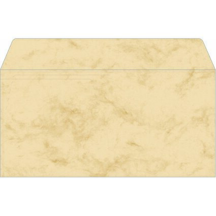 sigel Umschlag, DIN lang, 90 g/qm, gummiert, Marmor beige