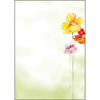 sigel Design-Papier, DIN A4, 90 g/qm, Motiv "Spring Flowers"