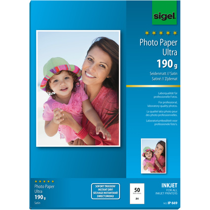 sigel Ultra-Foto-Papier, DIN A4, seidenmatt, 190 g/qm