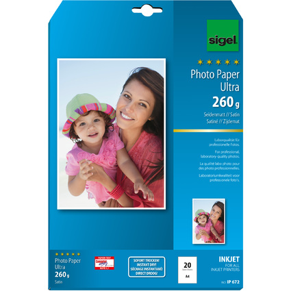 sigel Ultra-Foto-Papier, DIN A4, seidenmatt, 260 g/qm