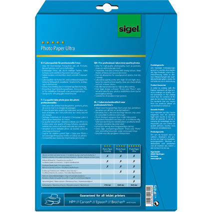 sigel Ultra-Foto-Papier, DIN A4, hochglnzend, 190 g/qm