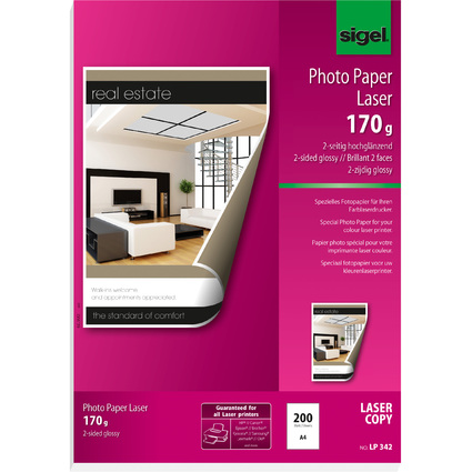 sigel Foto-Papier, DIN A4, 170 g/qm, 2-seitig glossy