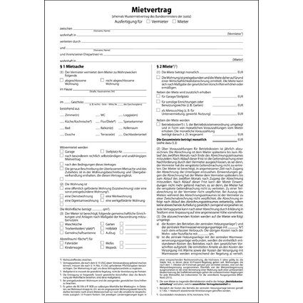 sigel Vordruck "Mietvertrag", A4, 6-seitig