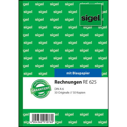 sigel Formularbuch "Rechnung", A6, 2 x 50 Blatt