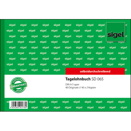 sigel Formularbuch "Tagelohnbuch", A5 quer, 3 x 40 Blatt, SD
