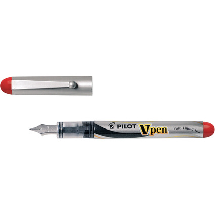 PILOT Einweg-Fllhalter V-Pen Silver, rot