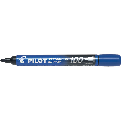 PILOT Permanent-Marker 100, Rundspitze, blau