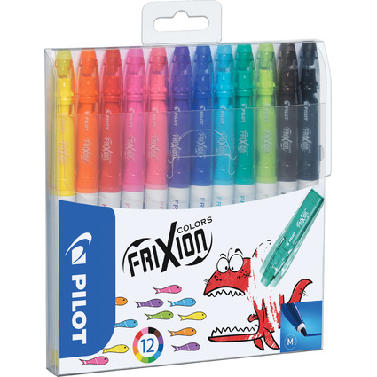 PILOT Radierbarer Fasermaler FRIXION COLORS, 12er Etui