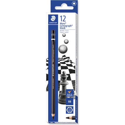 STAEDTLER Bleistift Mars Lumograph black, Hrtegrad: 8B