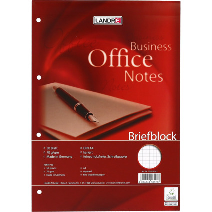 LANDR Briefblock "Business Office Notes", DIN A4, kariert