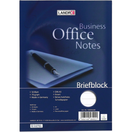 LANDR Briefblock "Business Office Notes, DIN A5, liniert