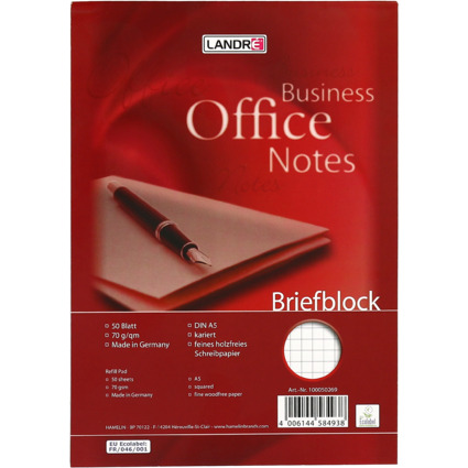 LANDR Briefblock "Business Office Notes", DIN A5, kariert