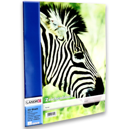 LANDRÉ Zeichenblock DIN A3, 100 g/qm, 20 Blatt, perforiert