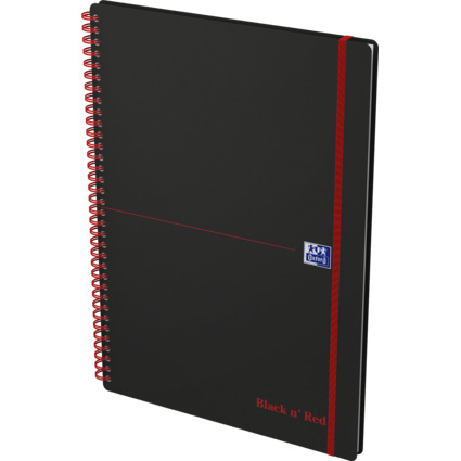 Oxford Spiralbuch Office "Black n' Red", DIN A4, kariert, PP
