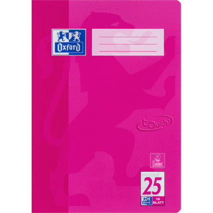 Oxford Schulheft "Touch", DIN A4, Lineatur 25, pink