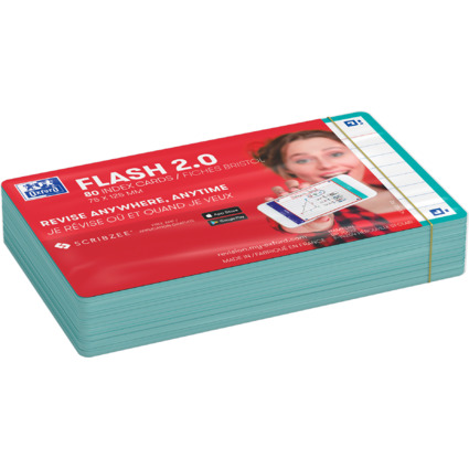 Oxford Karteikarten "Flash 2.0", 75 x 125 mm, liniert, mint