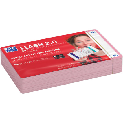 Oxford Karteikarten "Flash 2.0", 75 x 125 mm, blanko, pink