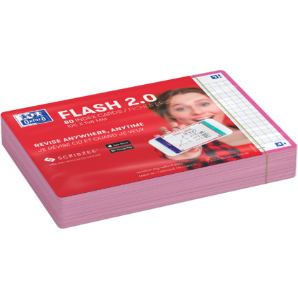 Oxford Karteikarten "Flash 2.0", 105 x 148 mm, fuchsia