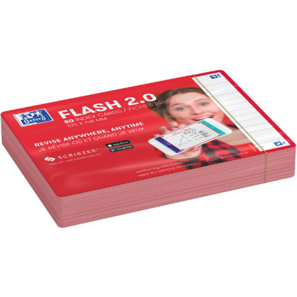 Oxford Karteikarten "Flash 2.0", 105 x 148 mm, rot