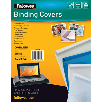 Fellowes Thermobindemappe Coverlight, DIN A4, 1,5 mm, wei