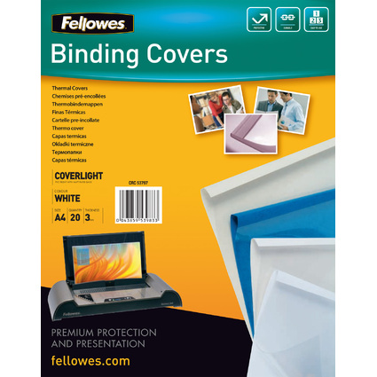 Fellowes Thermobindemappe Coverlight, DIN A4, 3,0 mm, wei