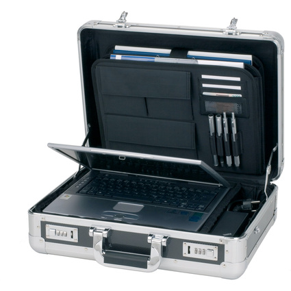 ALUMAXX Laptop-Attach-Koffer "CARBON", Aluminium