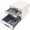 LEITZ Schubladenbox WOW CUBE, 4 Schübe, perlweiß/grau
