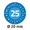AVERY Zweckform Prüfplaketten, 2025, NoPeel, blau, 20 mm