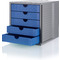 HAN Schubladenbox SYSTEMBOX KARMA, 5 Schübe, grau/blau