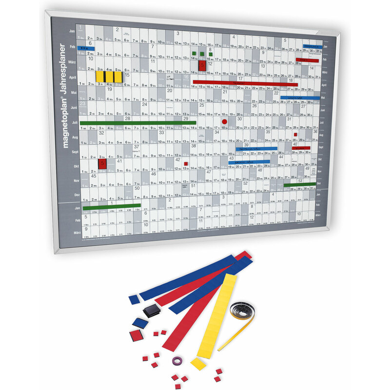 magnetoplan Jahresplaner mit Trägertafel, (B)865 x (H)620 mm 1235321 bei www.officeb2b.at 