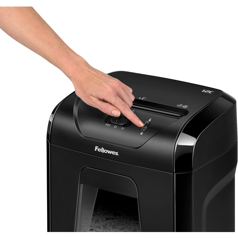Fellowes Aktenvernichter Powershred 12C, schwarz, Partikel 7120101 bei