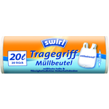 swirl Mlleimerbeutel, mit Tragegriff, wei, 20 Liter