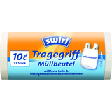 swirl Mlleimerbeutel, mit Tragegriff, transparent, 10 Liter